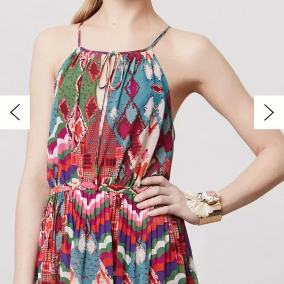 ANTHROPOLOGIE MAEVE Terana Maxi Dress | Size 0 | Boho Print | Halter Neck - Picture 4 of 14